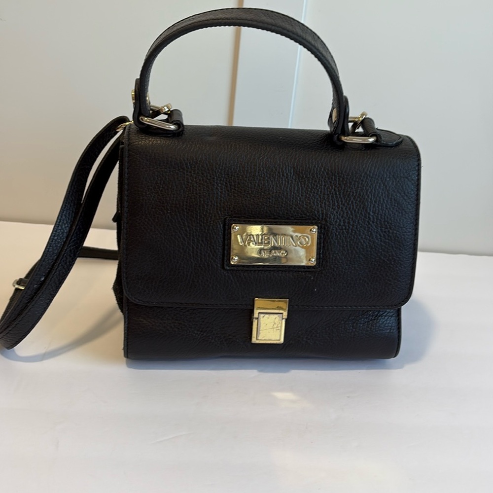Valentino Amelie Black Leather Handbag